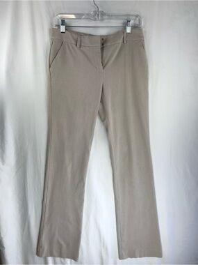 Express Women's Beige Dress Pants 8R Mid-Rise Straight Leg Twill Pockets 29"